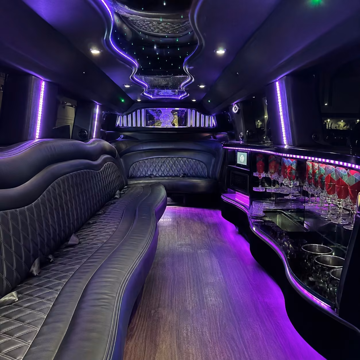 escalade limo inside